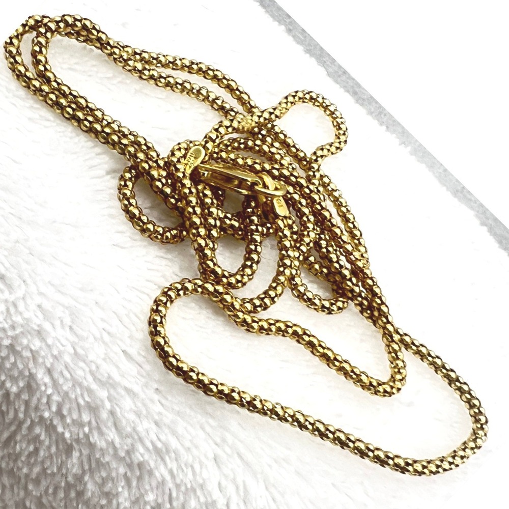 Vermeil Gold Over Sterling Silver Chain Necklace Italy Popcorn YGI 2mm 5g 28"